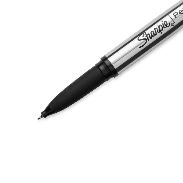 Alt view image 2 of 3 - Stainless Steel Grip Pen, Fine Point (0.4mm), Black, 2 Count