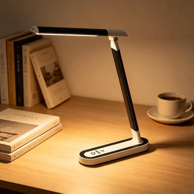 Main image of LED Desk Lamp, Eye-Caring Table Lamp with 3 Brightness Levels, Touch Control and Memory Function, Foldable Reading Lamp for Home Office Bedroom Study, 8W, 4000K, Black
