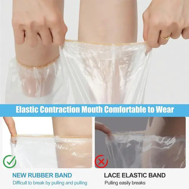 Alt view image 6 of 7 - 12 Pairs Waterproof Shoe Covers for Rain - 10 Ankle-Length + 2 Knee-High, Disposable Plastic Rain Shoe Covers, Non-Slip Indoor Outdoor Rain Cover for Shoes, Water Proof Boot Protector for Women Men
