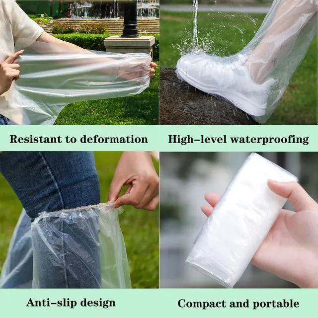 Alt view image 2 of 5 - 16pcs Waterproof Shoe Covers for Rain, Shoe Covers for Rain, Non-Slip Indoor Outdoor Rain Cover for Shoes,Plastic Overshoes for Men Women -Water Proof Boot Protector Clear