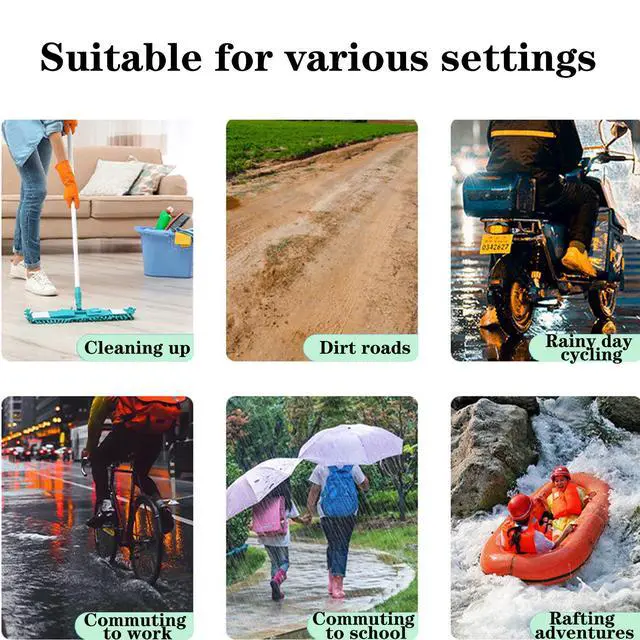Alt view image 4 of 5 - 16pcs Waterproof Shoe Covers for Rain, Shoe Covers for Rain, Non-Slip Indoor Outdoor Rain Cover for Shoes,Plastic Overshoes for Men Women -Water Proof Boot Protector Clear