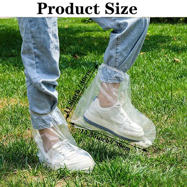 Alt view image 5 of 5 - 16pcs Waterproof Shoe Covers for Rain, Shoe Covers for Rain, Non-Slip Indoor Outdoor Rain Cover for Shoes,Plastic Overshoes for Men Women -Water Proof Boot Protector Clear
