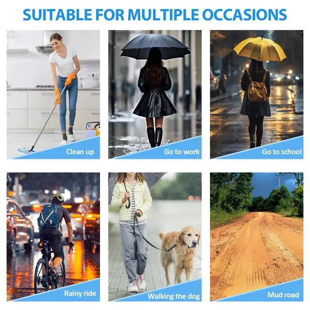 Alt view image 6 of 7 - 20PCS (10 Pairs) Disposable Shoe Covers, Waterproof Plastic Boot Covers for Rain, Transparent Overshoes for Men Women Outdoor Protection (Long Transparent)