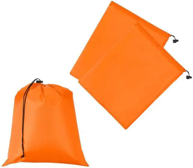 Main image of Drawstring Bag with Toggle, Stuff Sack String Waterproof Travel Storage Bags Cinch Stuff Pouch 10" x 12" & 3 Pack & Orange -Fitting for (Gym/Traveling/Hiking/Yoga/Office/Shoes)
