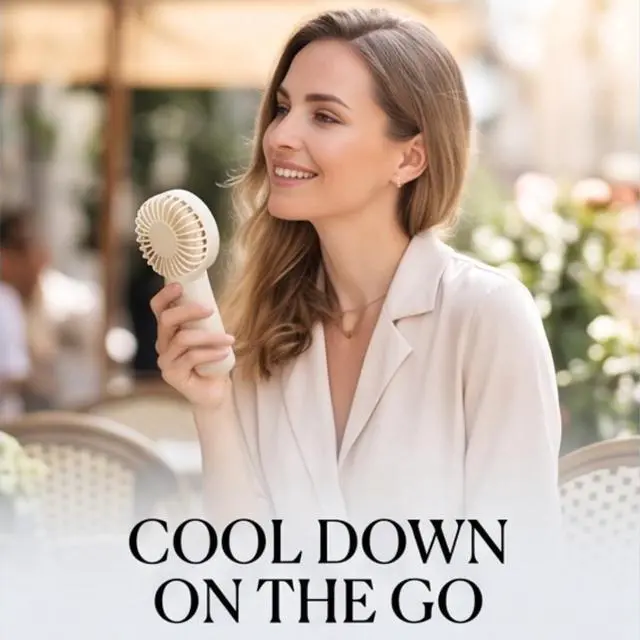 Alt view image 6 of 6 - Mini Handheld Fan, AAA Battery Operated Portable Personal Fan with Lanyard, One Button Easy Control, Low Noise Small Fan for Travel, Office, Outdoor