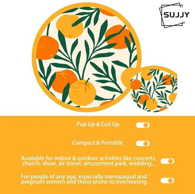 Alt view image 3 of 4 - 4 PCS 4 Abstract Styles Handheld Compact Cooling Fans Foldable Multi-Role Round Fans for Outdoor Games, Party DecorationSummer