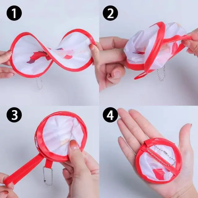 Alt view image 4 of 4 - 4 PCS 4 Abstract Styles Handheld Compact Cooling Fans Foldable Multi-Role Round Fans for Outdoor Games, Party DecorationSummer