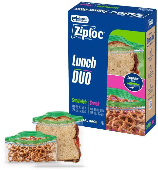 Main image of Lunch Duo Variety Pack, Easy Open and Close, Plastic Food Storage Bags, 200 count
