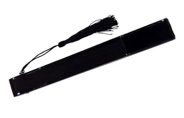 Alt view image 6 of 6 - 8.27" (21cm) Hand Held Bamboo Silk Folding Fan, Chinese/Japanese Charming Elegant Vintage Retro Style, Women Ladies Girls for Birthday, Wedding, Party, Black-2