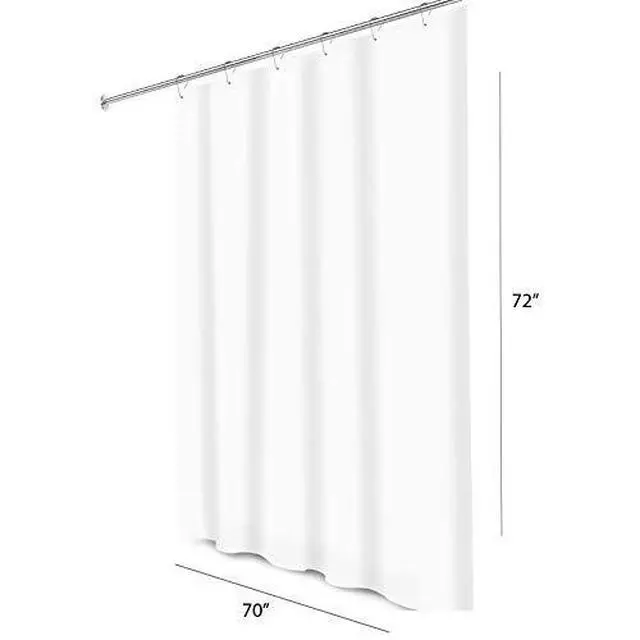Alt view image 3 of 5 - 3 Gauge Shower Curtain Liner 70 x 72 Vinyl Shower Curtain with 12 Metal Grommet and 3 Magnetic Weights Odor Free and Compatible with Standard Showers. (Neon Pink)