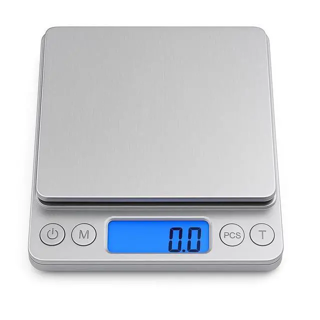 Alt view image 2 of 7 - High Precision Digital Kitchen Scale 3kg / 0.1g Food Scale for Baking, Cooking & Meal Prep Slim Stainless Steel Design with Tare Function, Backlit LCD, Easy Clean Surface
