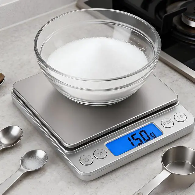 Alt view image 5 of 7 - High Precision Digital Kitchen Scale 3kg / 0.1g Food Scale for Baking, Cooking & Meal Prep Slim Stainless Steel Design with Tare Function, Backlit LCD, Easy Clean Surface