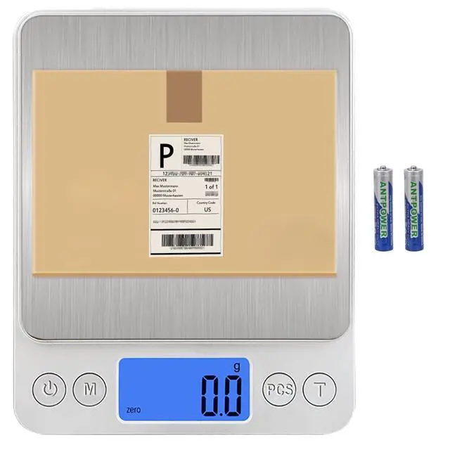 Alt view image 2 of 7 - Upgraded Digital Kitchen Food Scale Large Size, Stainless Steel Postal Shipping Scale for Business Packages, 11lb 0.1g Accuracy for Baking Cooking Coffee Soap Making Sourdough Bread Making