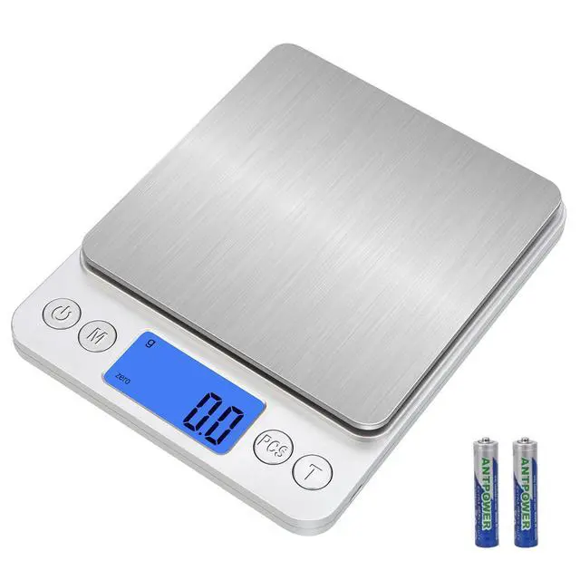 Alt view image 3 of 7 - Upgraded Digital Kitchen Food Scale Large Size, Stainless Steel Postal Shipping Scale for Business Packages, 11lb 0.1g Accuracy for Baking Cooking Coffee Soap Making Sourdough Bread Making