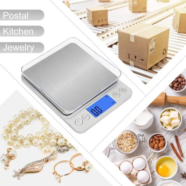 Alt view image 5 of 7 - Upgraded Digital Kitchen Food Scale Large Size, Stainless Steel Postal Shipping Scale for Business Packages, 11lb 0.1g Accuracy for Baking Cooking Coffee Soap Making Sourdough Bread Making