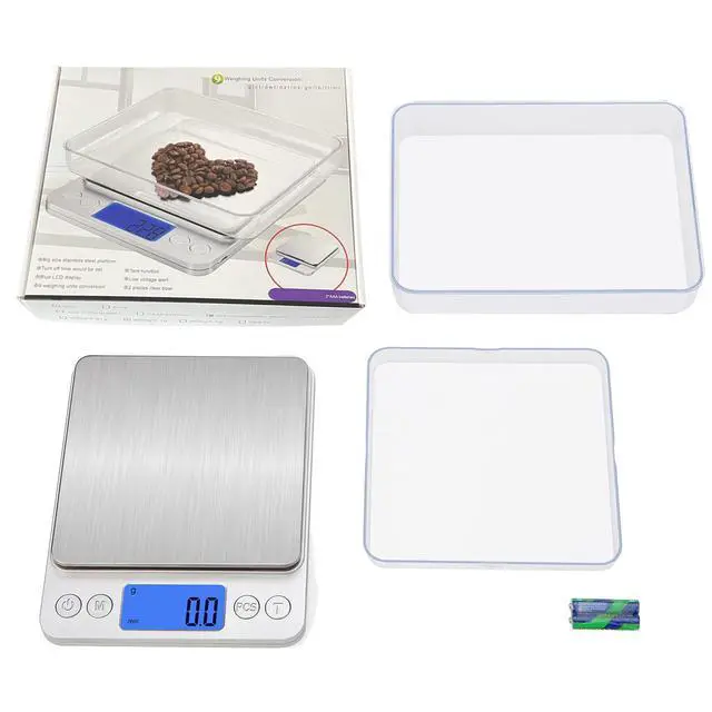 Alt view image 6 of 7 - Upgraded Digital Kitchen Food Scale Large Size, Stainless Steel Postal Shipping Scale for Business Packages, 11lb 0.1g Accuracy for Baking Cooking Coffee Soap Making Sourdough Bread Making