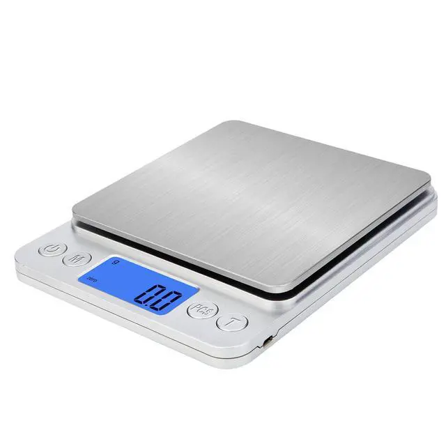 Alt view image 7 of 7 - Upgraded Digital Kitchen Food Scale Large Size, Stainless Steel Postal Shipping Scale for Business Packages, 11lb 0.1g Accuracy for Baking Cooking Coffee Soap Making Sourdough Bread Making