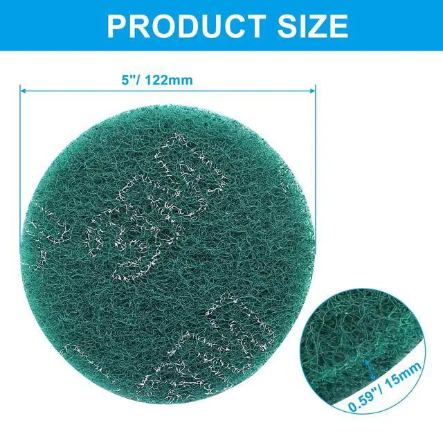 Alt view image 2 of 5 - 8Pcs Scrub Pads Round Scrubber Scouring Pads Abrasive Scuffing Tool