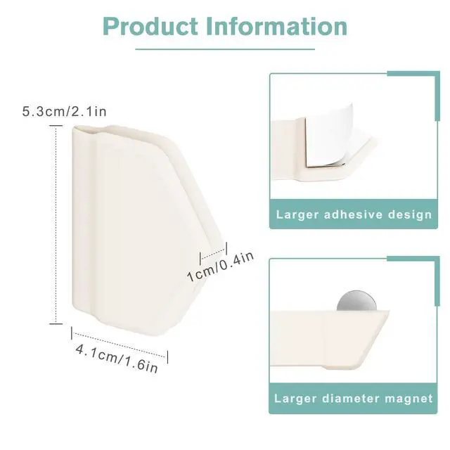 Alt view image 5 of 7 - 3 Pack Magnetic Silicone Shower Curtain Clips for Liners, Self-Adhesive Waterproof Splash Guards, Strong Magnet Curtain Holders Keep Liner Sealed to Wall, Windproof Easy Installation No-Drill (White)