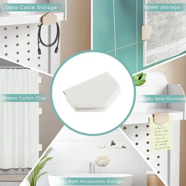Alt view image 6 of 7 - 3 Pack Magnetic Silicone Shower Curtain Clips for Liners, Self-Adhesive Waterproof Splash Guards, Strong Magnet Curtain Holders Keep Liner Sealed to Wall, Windproof Easy Installation No-Drill (White)