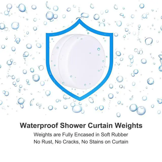 Alt view image 2 of 6 - 8 Pack Magnetic Shower Curtain Weights, Waterproof Rubber Coated Magnetic for Shower Curtain Bottom, Heavy Duty Weights Stop Liner from Blowing, White