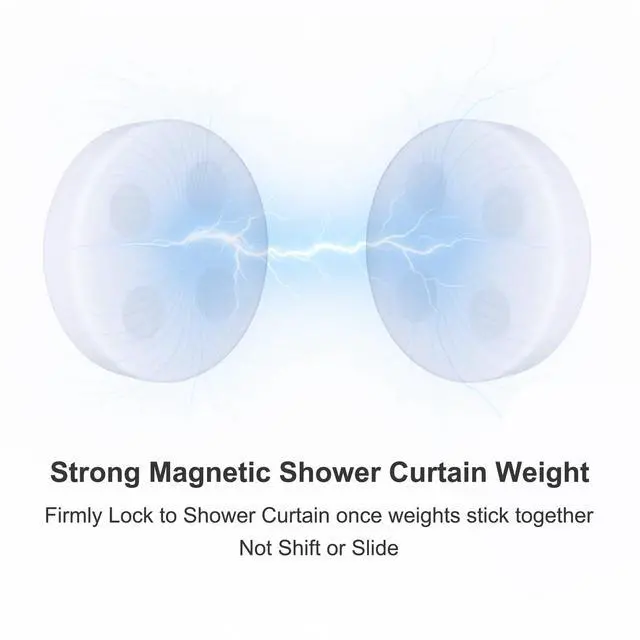 Alt view image 3 of 6 - 8 Pack Magnetic Shower Curtain Weights, Waterproof Rubber Coated Magnetic for Shower Curtain Bottom, Heavy Duty Weights Stop Liner from Blowing, White