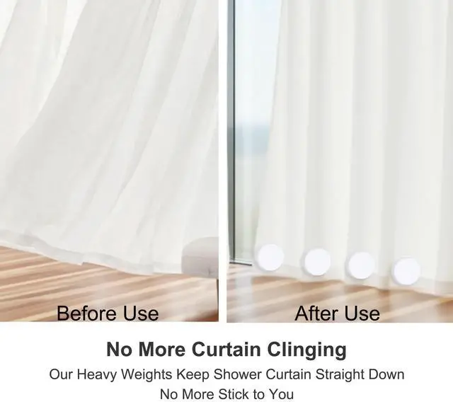 Alt view image 4 of 6 - 8 Pack Magnetic Shower Curtain Weights, Waterproof Rubber Coated Magnetic for Shower Curtain Bottom, Heavy Duty Weights Stop Liner from Blowing, White