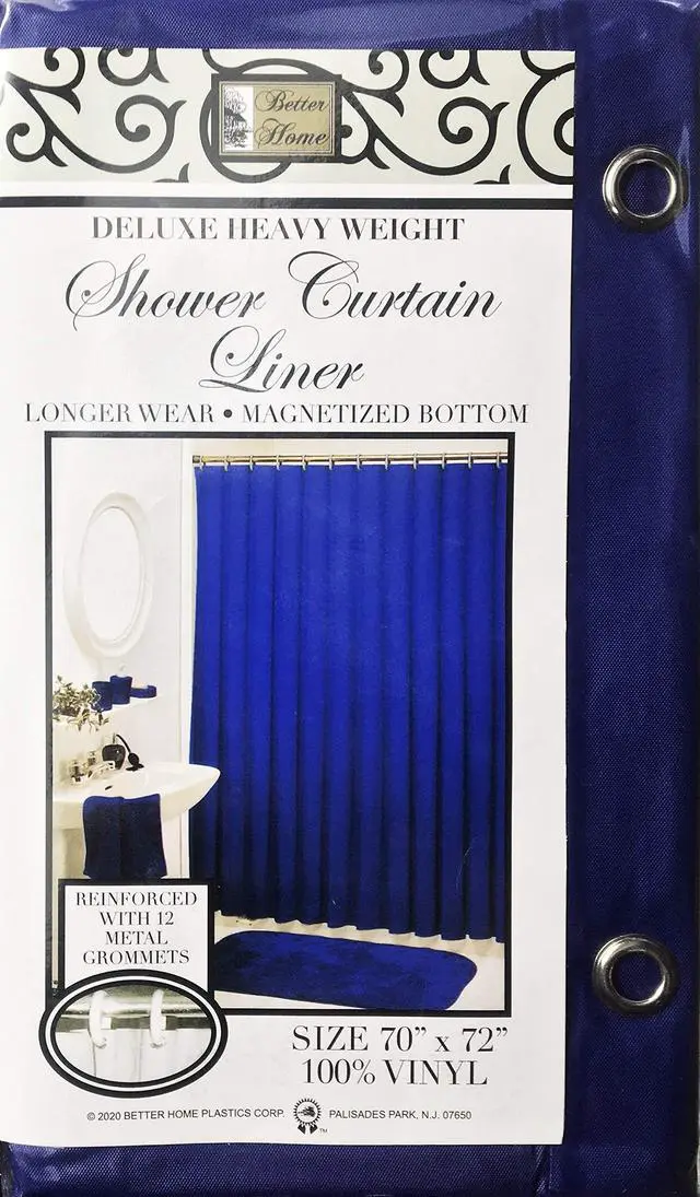 Alt view image 2 of 2 - Deluxe Heavy Weight Shower Curtain Liner (Navy)