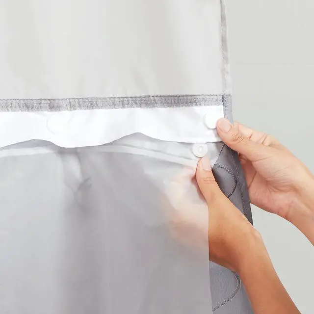 Main image of It's A Snap! Plastic PEVA Snap-In Replacement Shower Curtain Liner for Hookless Curtain with No Sheer Window, 70" x 69", Water-Repellent, Easy Install, Frost