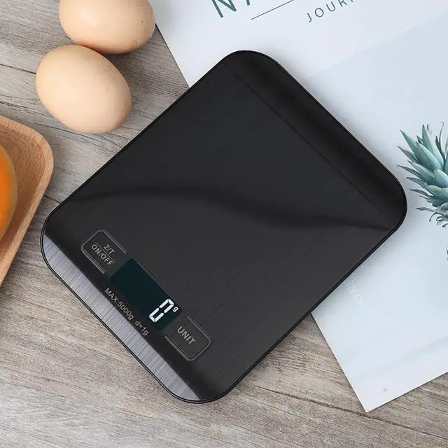 Alt view image 6 of 7 - Digital Shipping Scale,Stainless Steel Panel, Accurate Portable Postal Scale for Packages, Small Business,Kitchen, Food, Handmade, Liquids, and Boutique (Black Battery (5kg/1g))