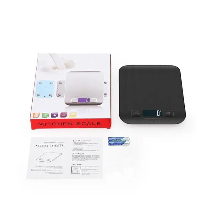 Alt view image 7 of 7 - Digital Shipping Scale,Stainless Steel Panel, Accurate Portable Postal Scale for Packages, Small Business,Kitchen, Food, Handmade, Liquids, and Boutique (Black Battery (5kg/1g))