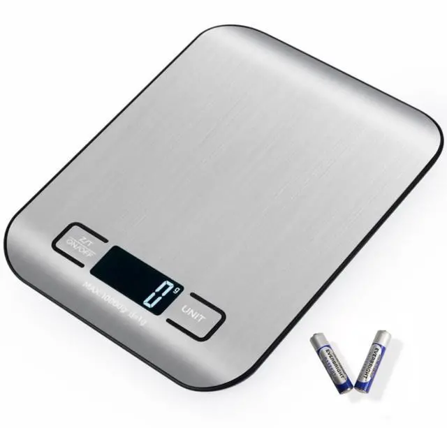 Alt view image 7 of 7 - Digital Kitchen Scale, Food Scale in Grams & Ounces, 1g Precision for Cooking, Baking & Meal Prep, Stainless Steel with LCD Display, Tare Function, Compact for Diet & Coffee Use
