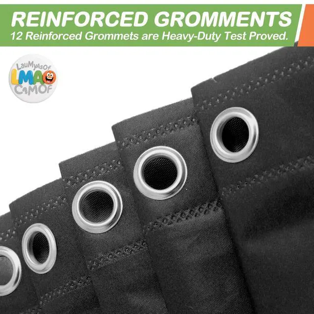 Alt view image 7 of 7 - 2 Pack | Black Plastic Shower Curtain Or Liner, 72x72 Inch Lightweight Plastic Bathroom Shower Showroom Inner Curtain with Rustproof Metal Grommet Holes and Weighted Magnets
