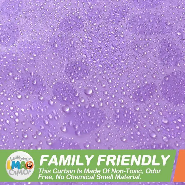 Alt view image 5 of 7 - 2 Pack | Purple 3D EVA Shower Curtain Liner, Pebble Pattern 72x72 Inch Lightweight Plastic Bathroom Shower Showroom Inner Curtain with Rustproof Metal Grommets and Weighted Magnets