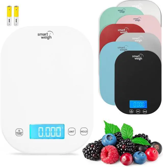 Main image of White Digital Kitchen Scale for Cooking, Weight Loss, Calorie Tracking, Baking, Food Portion Control, and Meal Prep - Accurate Measurements in Grams and Ounces