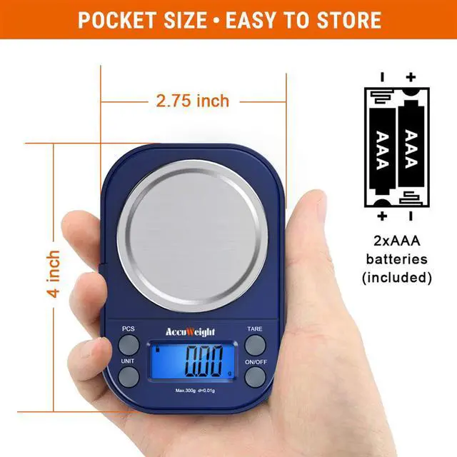 Alt view image 4 of 6 - Digital Gram Scale with 300g/0.01g Small Pocket Coffee Scale with High Accuracy, Jewelry Scale with Tare and Calibration for Kitchen Food Scale