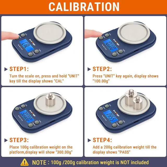 Alt view image 3 of 6 - Digital Gram Scale with 300g/0.01g Small Pocket Coffee Scale with High Accuracy, Jewelry Scale with Tare and Calibration for Kitchen Food Scale