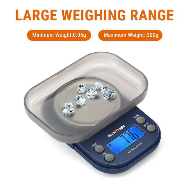 Alt view image 5 of 6 - Digital Gram Scale with 300g/0.01g Small Pocket Coffee Scale with High Accuracy, Jewelry Scale with Tare and Calibration for Kitchen Food Scale