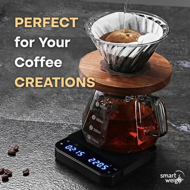 Alt view image 4 of 7 - Coffee Scale with Timer, Precision Espresso & Tea Digital Scale, Espresso Machine Accessories for Pour-Over Coffee, Travel Food Scale, LED Display, Rechargeable USB-C - 3kg/0.1g