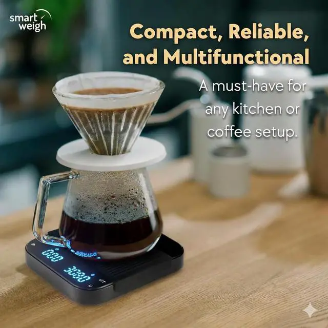 Alt view image 6 of 7 - Coffee Scale with Timer, Precision Espresso & Tea Digital Scale, Espresso Machine Accessories for Pour-Over Coffee, Travel Food Scale, LED Display, Rechargeable USB-C - 3kg/0.1g