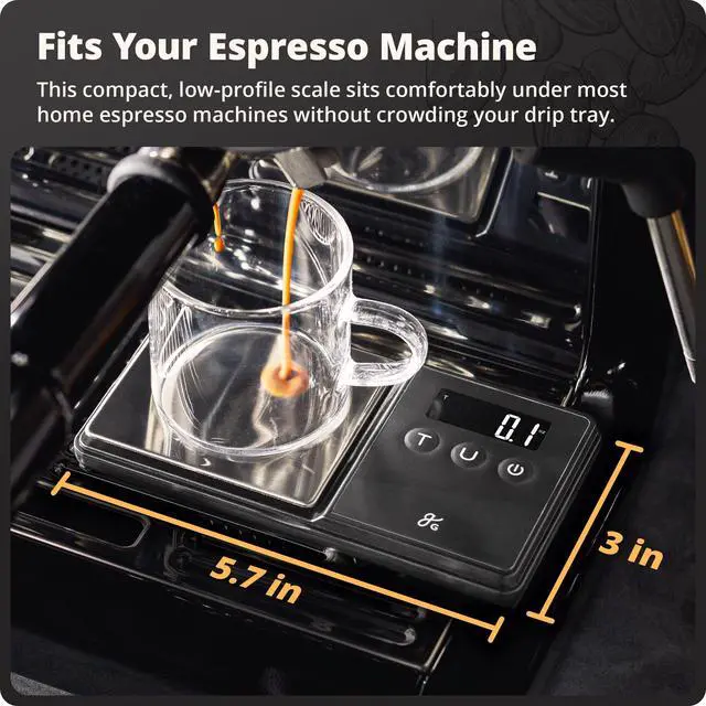 Alt view image 2 of 7 - Digital Espresso Scale with 0.1g Precision, 750g Capacity