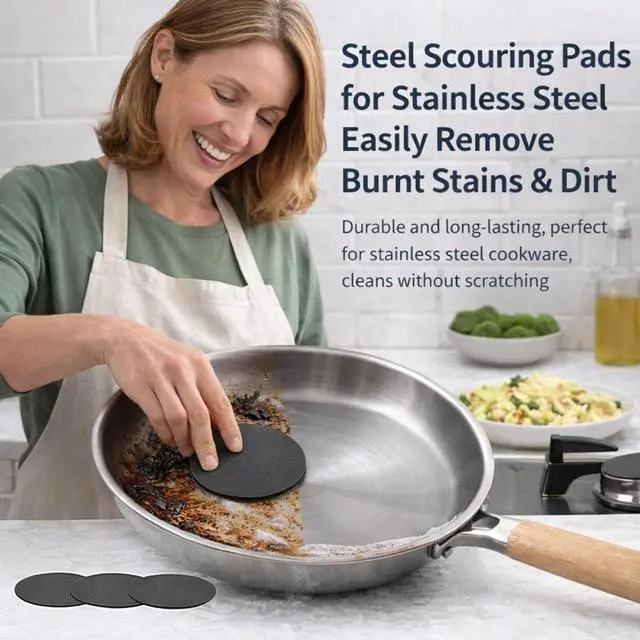 Alt view image 6 of 7 - Steel Sponge for Stainless Steel Pans Cookware,Steelis Sponge for Stainless Steel Surfaces; Leaves No Scratches, Durable Kitchen Sponge (3 PCS)