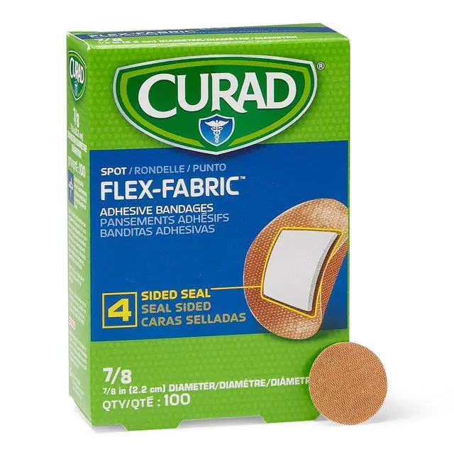 Alt view image 2 of 7 - Curad Flex Fabric Spot Adhesive Bandages, Bandage Diameter is 7/8" (Box of 100)
