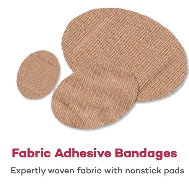 Alt view image 3 of 7 - Flexible Fabric Oval Spot Adhesive Bandages 100 Count (1 Pack) Non-Stick Pad, Latex Free, Wound Care for First Aid Kit, 7/8" x 1 1/4"
