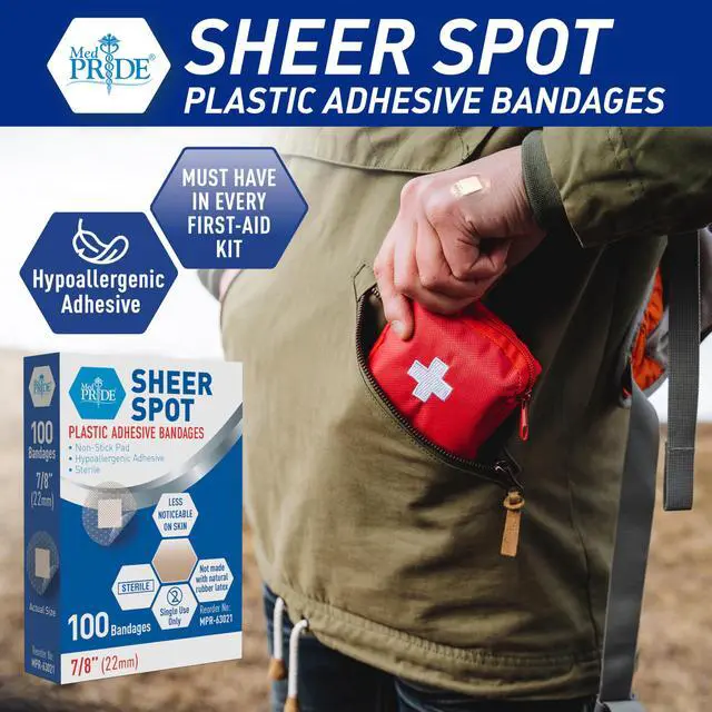 Alt view image 3 of 6 - Sterile Round Clear Spot Bandages,Hypoallergenic,7/8 in,100-Count