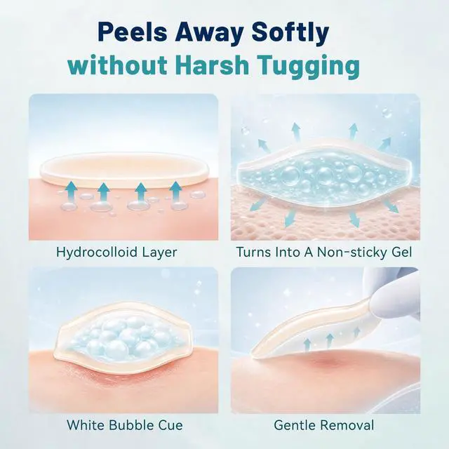Alt view image 4 of 7 - Ultra-Thin Hydrocolloid Gel Bandages for Advanced Healing, 30 Count Assorted Sizes, Waterproof Hydrocolloid Dressings for Minor Cuts, Scrapes, Blisters and Burns, Invisible Daily Protection