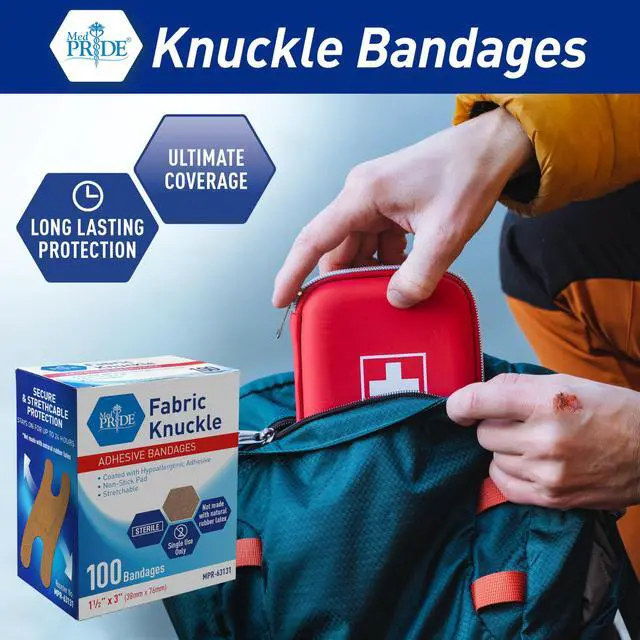 Alt view image 3 of 6 - Fabric Fingertip & Knuckle Bandages,Latex-Free,1.5x3 in,100-Count