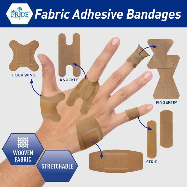 Alt view image 6 of 6 - Fabric Fingertip & Knuckle Bandages,Latex-Free,1.5x3 in,100-Count