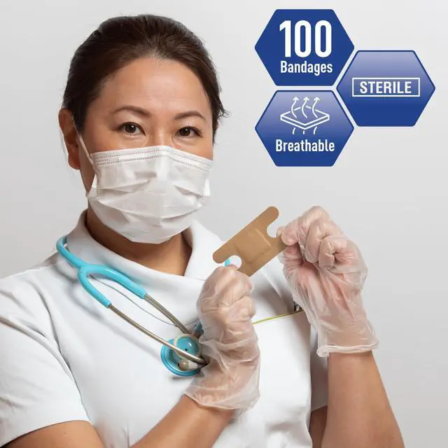Alt view image 5 of 6 - Fabric Fingertip & Knuckle Bandages,Latex-Free,1.5x3 in,100-Count