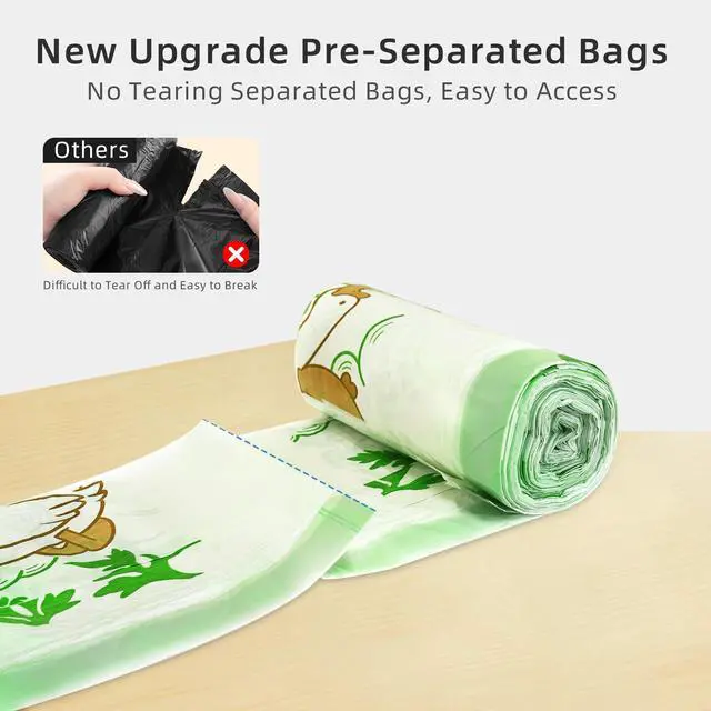 Alt view image 5 of 7 - 13 Gallon Trash Bags with Printed Design and Drawstring, Leakproof and Odor Control Garbage Bags Tall Kitchen, Tear-Resistant Kitchen Trash Bags for Home, Portable Garbage Bags, 50 Count